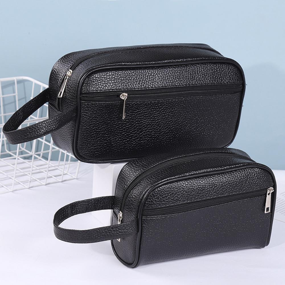 Travel Accessories Bag For Men - กระเป๋าเดินทางธุรกิจสำหรับผู้ชาย กระเป๋าคล้องมือแบบวินเทจ กระเป๋าหนัง PU สำหรับใส่เครื่องสำอางค์ กระเป๋าจัดระเบียบเครื่องสำอางค์ขนาดใหญ่