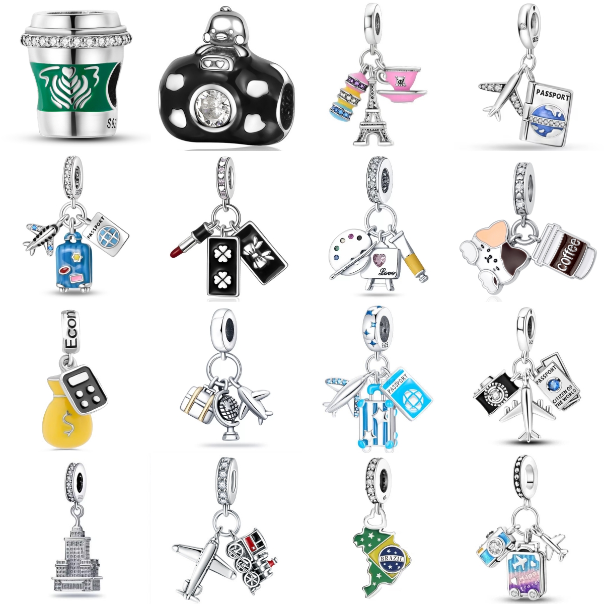 Travel Accessories Drawing - สร้อยข้อมือเงินแท้ 925 รุ่น Travel Series พร้อมจี้รูปกล้อง