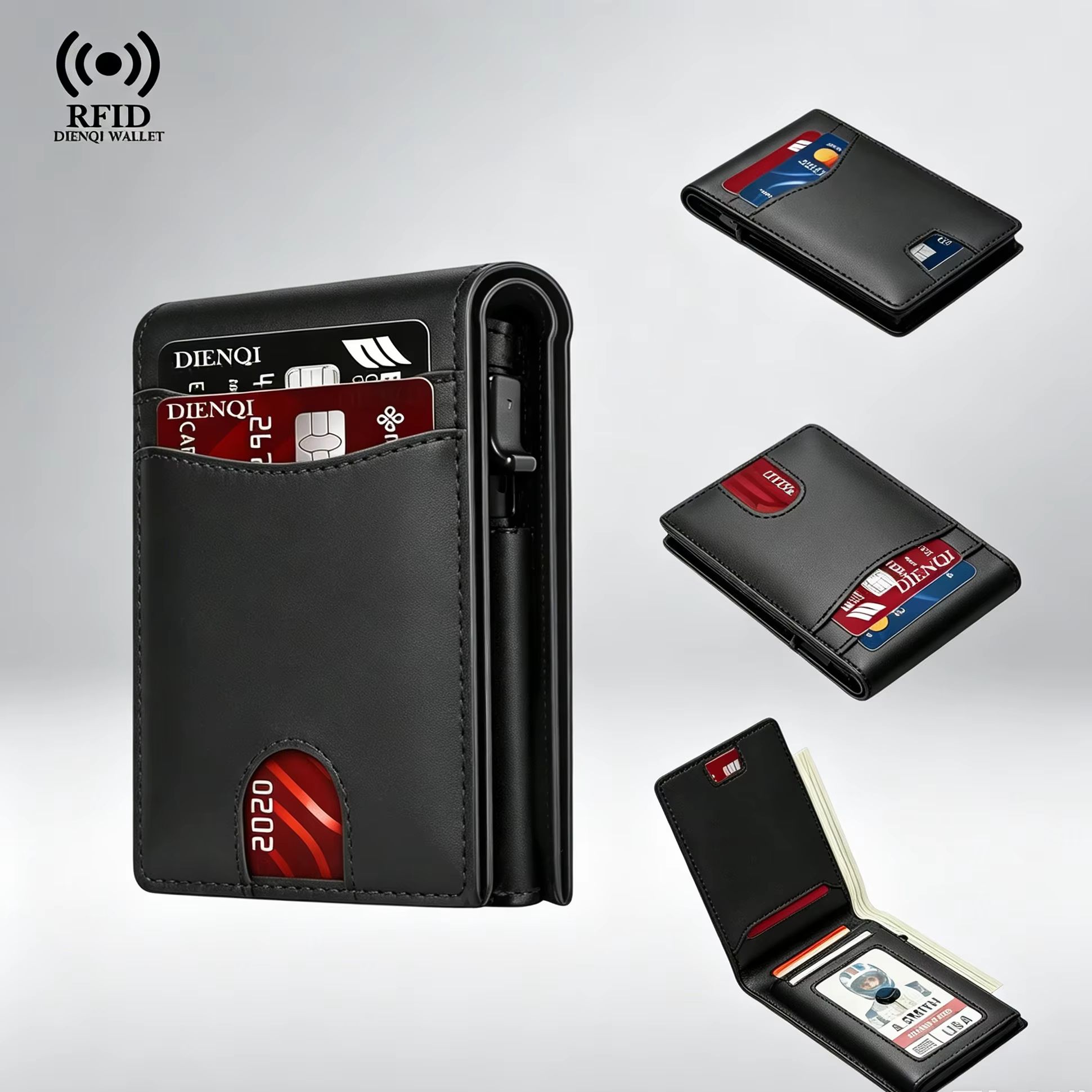Travel Wallet Slim - กระเป๋าสตางค์ผู้ชายแบบบางคุณภาพสูง ป้องกัน RFID สำหรับใส่บัตรเครดิตแบรนด์หรู