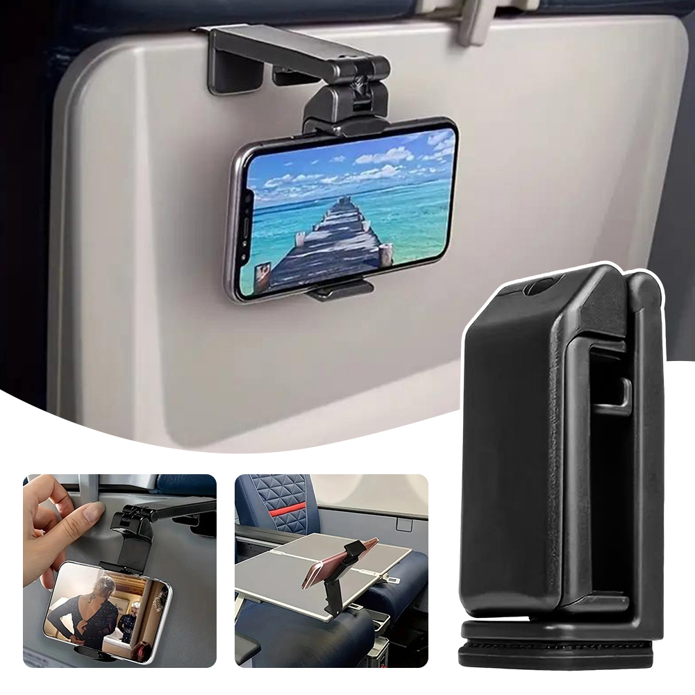 Phone Holder Airplane - ที่วางโทรศัพท์อเนกประสงค์แบบพกพาเครื่องบินคลิปโทรศัพท์ท่องเที่ยว 360 ° ขดลวดที่นั่งรถไฟแบบหมุนได้แบบปรับได้แบบปรับได้