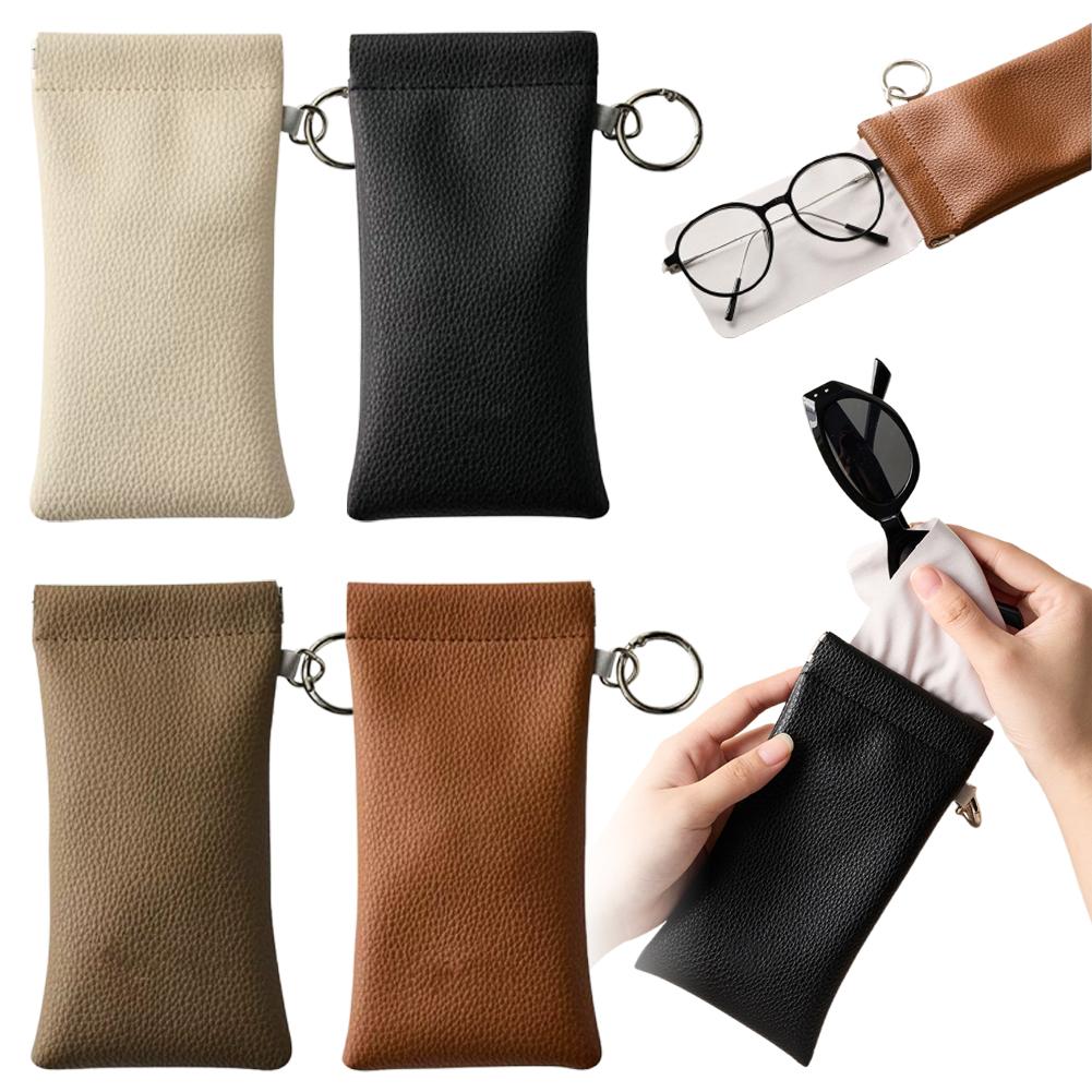 Travel Accessories Pouch For Men - กระเป๋าใส่แว่นกันแดดพร้อมพวงกุญแจแบบพกพา นุ่ม ทนต่อการขีดข่วน สำหรับผู้หญิงผู้ชาย ใช้ได้ทุกวัน สำหรับสำนักงานและกระเป๋าเดินทาง