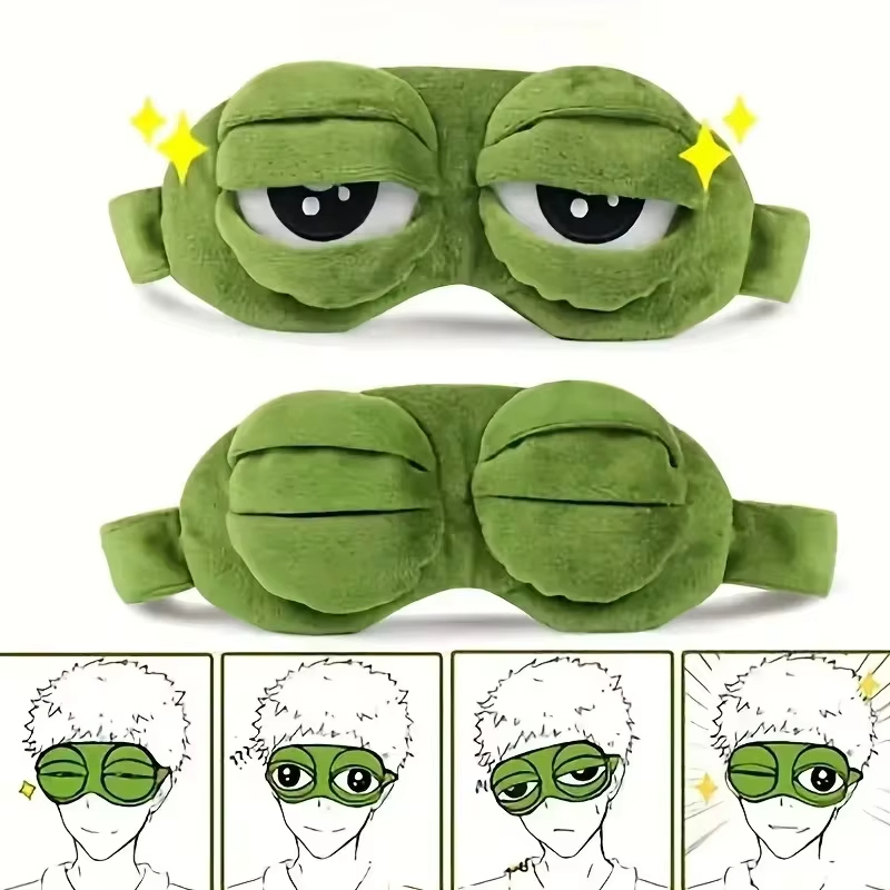 Travel Accessories Deals - หน้ากากปิดตาทรงกบสำหรับปาร์ตี้ เกมสนุก หน้ากากปิดตาการ์ตูน ขนนุ่ม อุปกรณ์ตกแต่งผมสุดฮิต ผ้าปิดตาแบบพกพาสำหรับเดินทาง