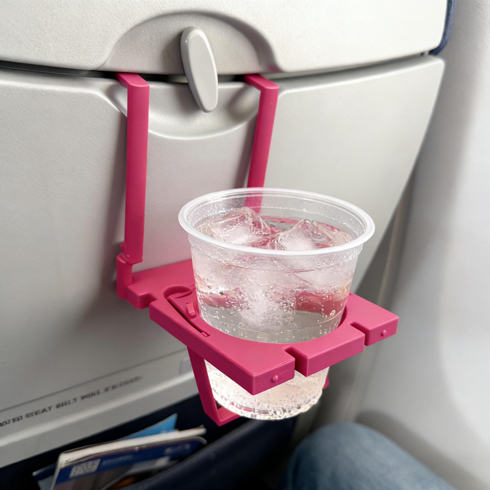 Phone Holder Airplane - ที่วางแก้วน้ำและโทรศัพท์อเนกประสงค์สำหรับเครื่องบิน 1 ชิ้น, ที่วางเครื่องดื่มแบบพับได้สำหรับการเดินทาง, อุปกรณ์เสริมสำหรับการเดินทางแบบ 2-in-1
