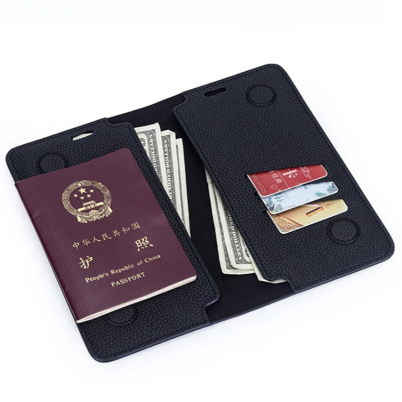 Travel Wallet Slim - กระเป๋าใส่พาสปอร์ตแบบมินิมอลบางเฉียบ หนังแท้ กระเป๋าใส่เอกสารเดินทางสำหรับผู้ชายและผู้หญิง ปิดด้วยแม่เหล็ก