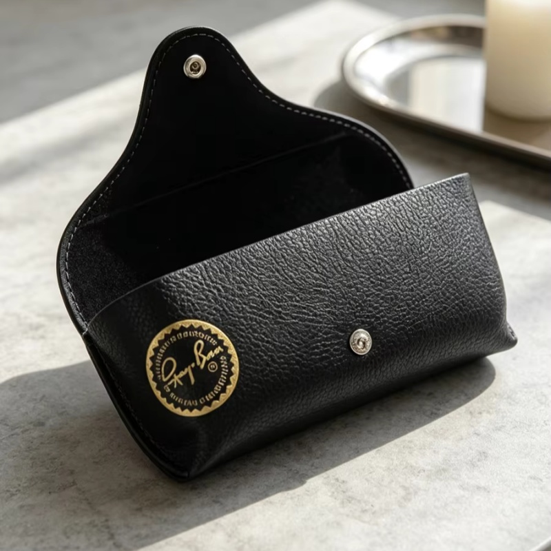 Travel Accessories Pouch For Men - กล่องใส่แว่นกันแดดหนัง Ray-Ban แบบพกพา ป้องกันแรงกด สำหรับผู้ชายและผู้หญิง ที่ใส่แว่นตาสำหรับเดินทาง