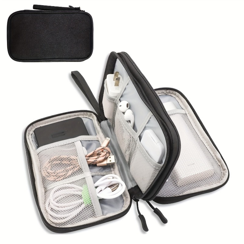 Travel Accessories Toiletry Bag - กระเป๋าจัดระเบียบสำหรับเดินทาง, กระเป๋าเก็บของหลายช่อง, เหมาะสำหรับใส่ของใช้ในห้องน้ำ, อุปกรณ์เครื่องสำอาง, และสายเคเบิลอิเล็กทรอนิกส์