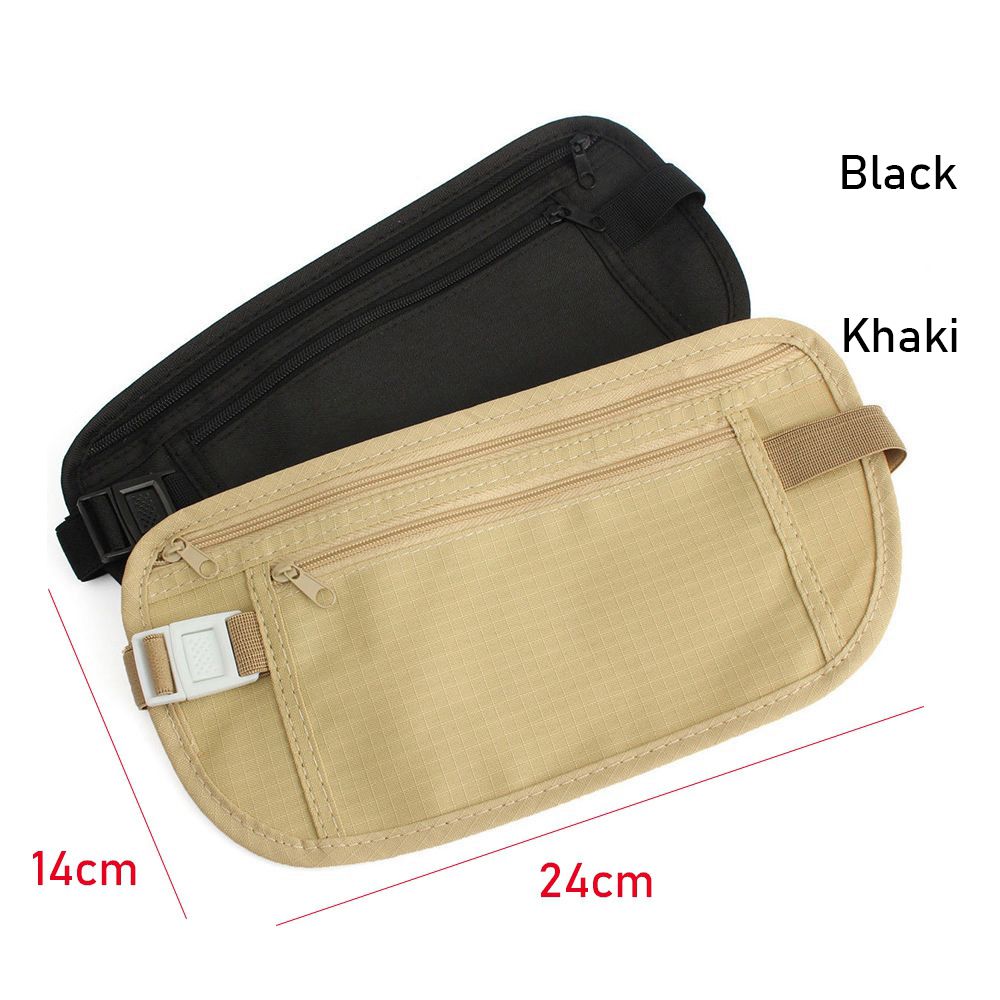 Travel Wallet Slim - กระเป๋าคาดเอวแบบบาง ซ่อนได้ ป้องกันการโจรกรรม ใส่เงิน ใส่พาสปอร์ต กระเป๋าเดินทาง
