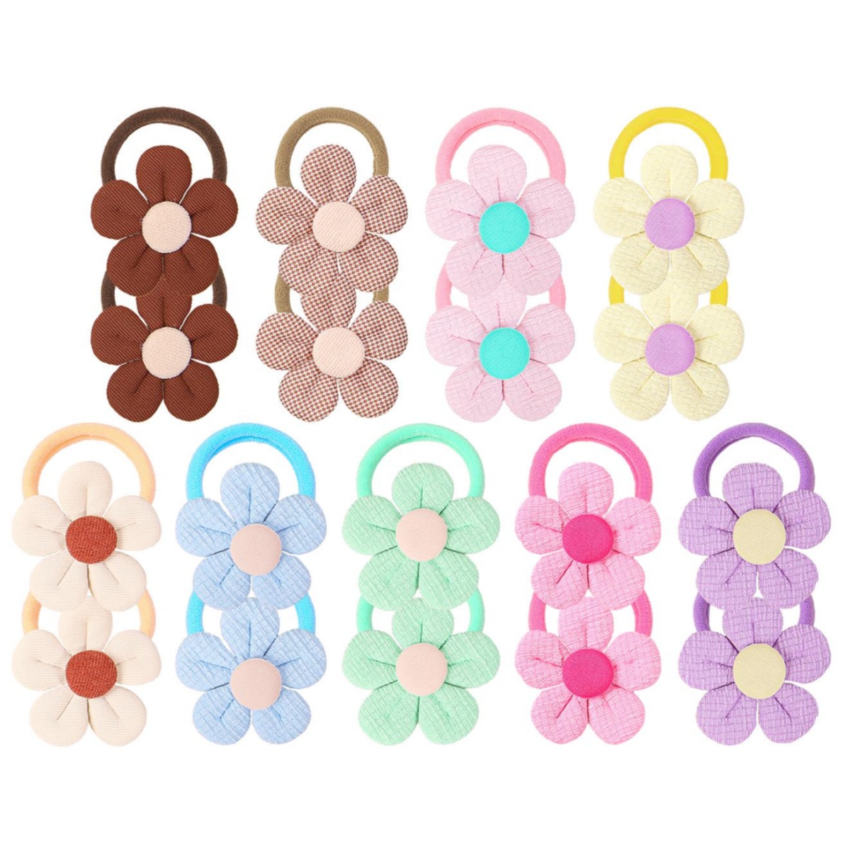 Travel Accessories For 4 Year Old - ที่คาดผมลายดอกทานตะวัน 18 ชิ้น สำหรับเด็กผู้หญิง ยางรัดผมไนลอน ที่คาดผมดอกไม้