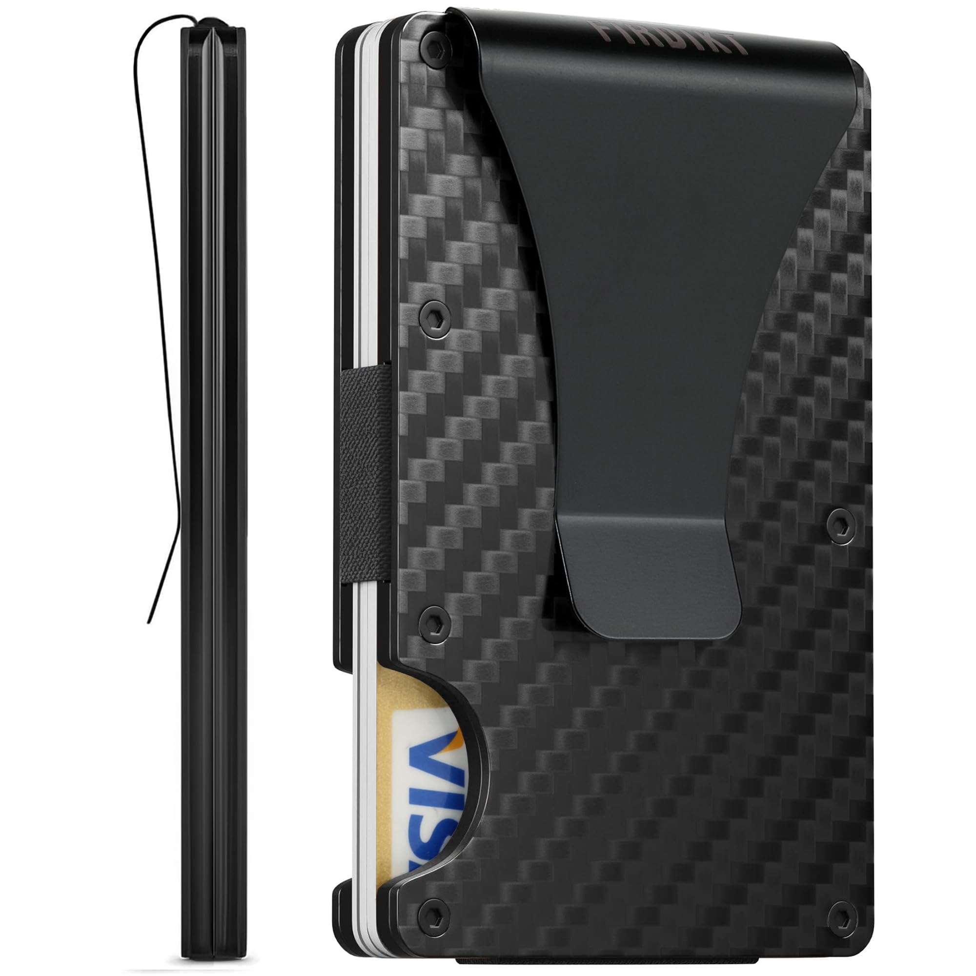 Travel Wallet Slim - กระเป๋าสตางค์คาร์บอนไฟเบอร์, กระเป๋าสตางค์แบบหนีบเงินโลหะ, กระเป๋าสตางค์มินิมอลสำหรับผู้ชาย, กระเป๋าใส่เงินสดแบบบาง, ที่ใส่บัตรเครดิต, กระเป๋าสตางค์แบบพกพา,