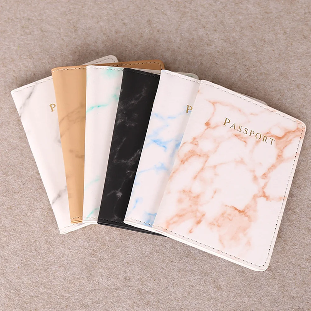 Travel Accessories Pouch For Men - ผู้หญิงผู้ชายปกหนังสือเดินทาง Pu หนังหินอ่อนสไตล์ ID บัตรเครดิตผู้ถือหนังสือเดินทางตั๋วป้องกันแพ็คเก็ตกระเป๋ากระเป๋าสตางค์กระเป๋า