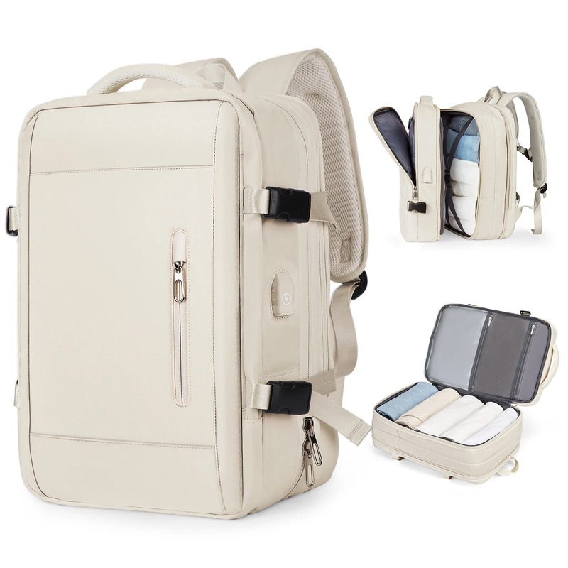 Travel Accessories Bag For Men - 180 ° กระเป๋าเป้สะพายหลังสำหรับเดินทางแบบเปิดกล่อง | กระเป๋าใส่แล็ปท็อปสำหรับนักธุรกิจขนาด 20