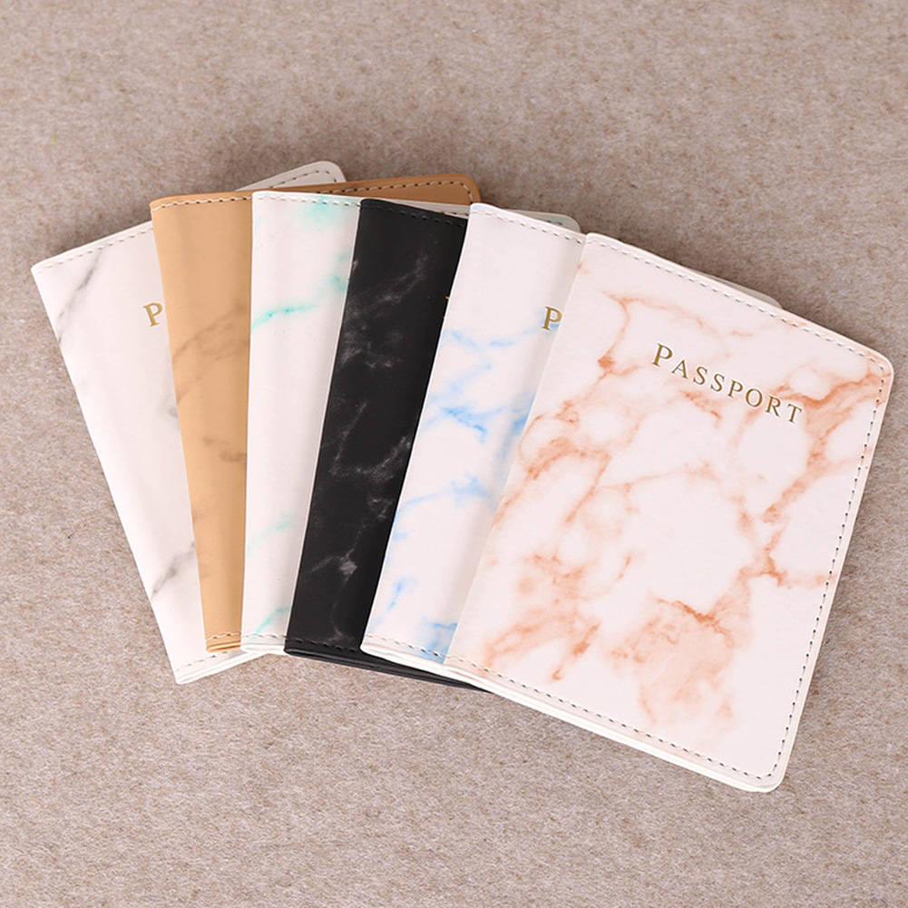 Travel Accessories Pouch For Men - กระเป๋าใส่หนังสือเดินทางแฟชั่นสำหรับผู้หญิงผู้ชายหนัง PU สไตล์หินอ่อนบัตรประชาชนสำหรับเดินทางซองใส่หนังสือเดินทางบัตรเครดิตกระเป๋าสตางค์กระเป๋าเงินกระเป๋า