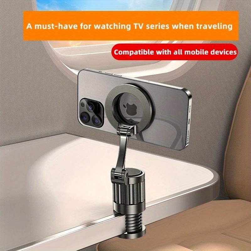 Phone Holder Airplane - ที่ยึดโทรศัพท์แบบแม่เหล็กหมุนได้อเนกประสงค์ ปรับได้ ใช้ได้กับการเดินทางบนเครื่องบิน พกพาสะดวก ใช้ได้กับโทรศัพท์มือถือสำหรับ iP