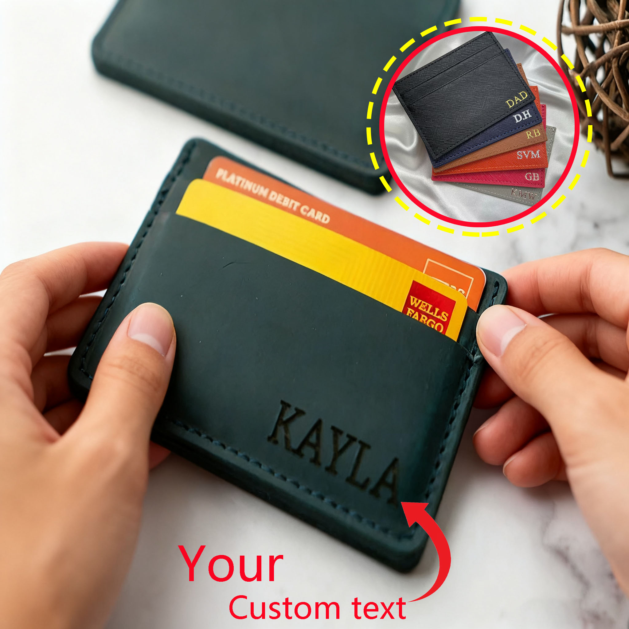Travel Wallet Slim - ซองใส่บัตรหนังแท้คุณภาพสูงแบบกำหนดเอง ช่องใส่บัตรหลายช่อง ซองใส่บัตรบาง พกพาสะดวกสำหรับเดินทางท่องเที่ยวกลางแจ้ง กระเป๋าสตางค์ใบเล็กใส่บัตรเครดิต