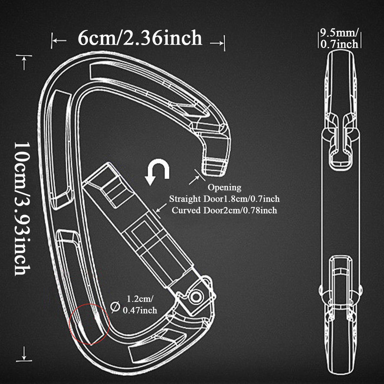 Travel Accessories Drawing - คาราไบเนอร์แบบดึงเร็ว อุปกรณ์เสริมคาราไบเนอร์ คาราไบเนอร์แบบดึงเร็วสำหรับงานหนัก สำหรับการผจญภัยกลางแจ้ง แคมป์ปิ้ง เดินป่า