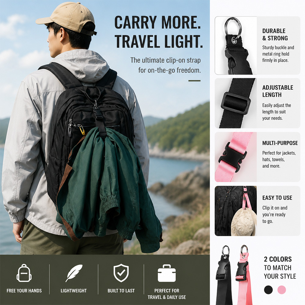 Travel Accessories Bag For Men - แบบพกพา Anti-Theft สายคล้องกระเป๋าเดินทางทนทานกลางแจ้งหัวเข็มขัดผู้ชายผู้หญิงกระเป๋าเป้สะพายหลังคลิปต้องมีกระเป๋าเดินทางของขวัญแท็กสําหรับกระเป๋าเดินทาง