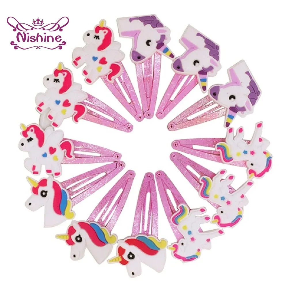 Travel Accessories For 4 Year Old - Nishine 10 ชิ้น/ล็อตยูนิคอร์นคลิปผมการ์ตูนสัตว์ Hairpins เด็กน่ารัก Headwear