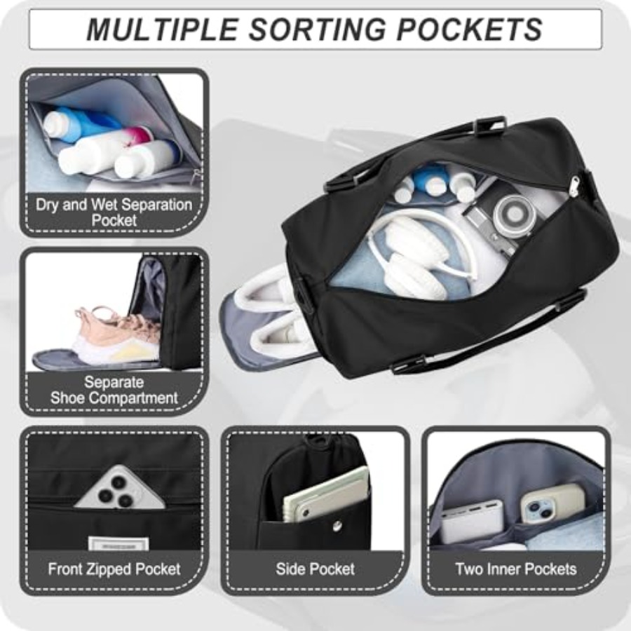 กระเป๋าเดินทางกีฬาสีดำขนาดเล็ก - Shoe Bag Travel บทวิจารณ์และราคา