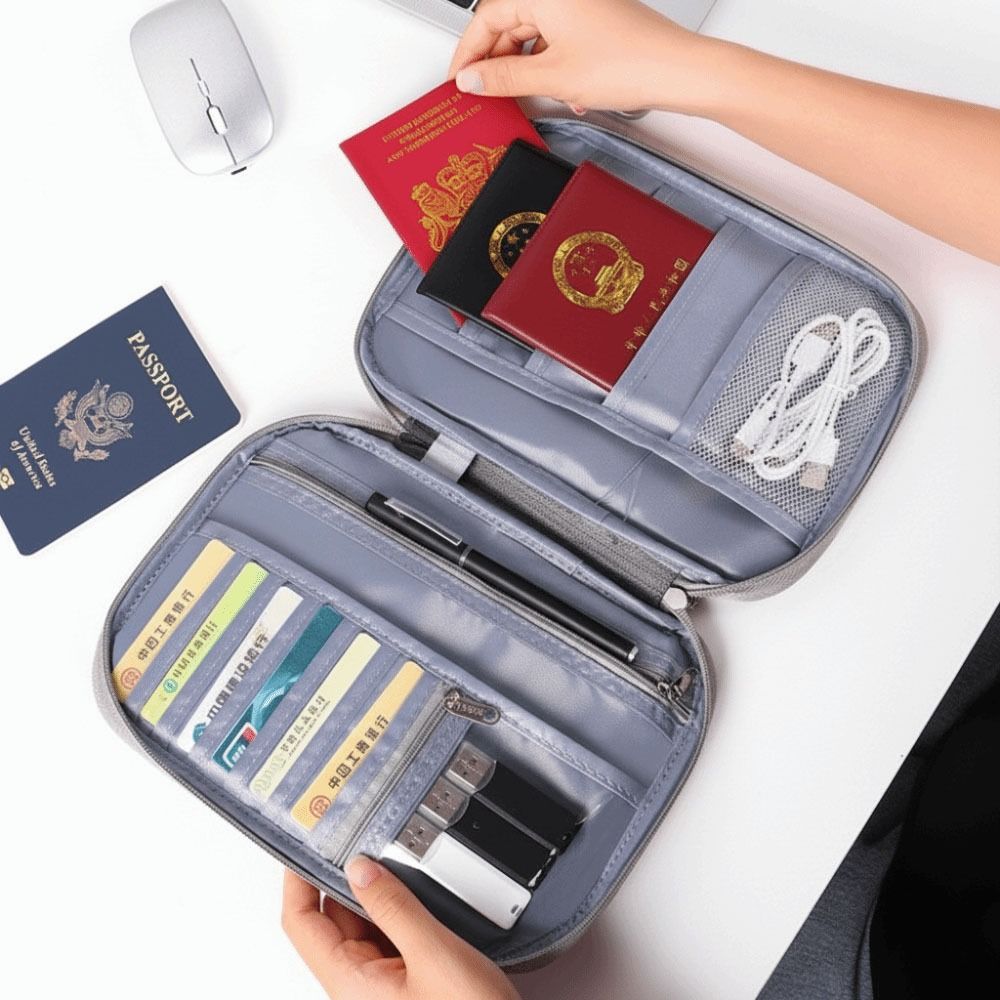 กระเป๋าใส่หนังสือเดินทางสีทึบส - Travel Accessories Bag For Men บทวิจารณ์และราคา
